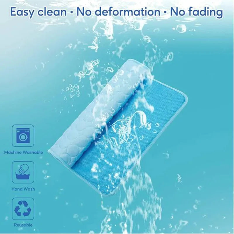 The Ultimate Cooling Pet Mat Breathable Washable Summer Pad Dog Cat Self Cool Blanket for Kennel Crate and Bed Sleeping Ice Silk