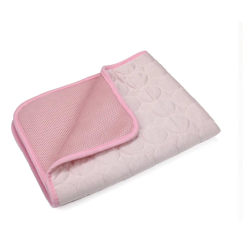 The Ultimate Cooling Pet Mat Breathable Washable Summer Pad Dog Cat Self Cool Blanket for Kennel Crate and Bed Sleeping Ice Silk