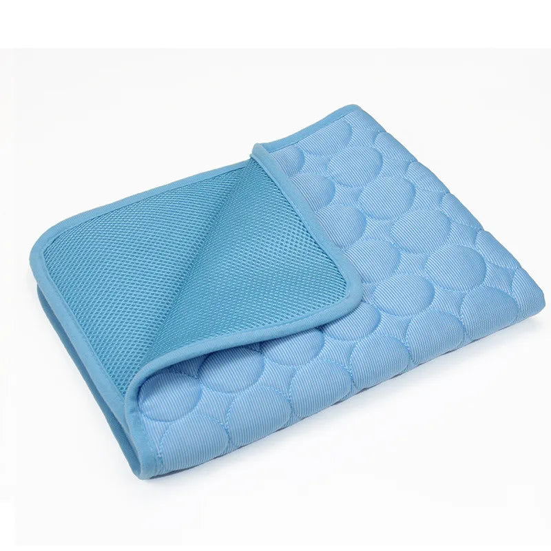 The Ultimate Cooling Pet Mat Breathable Washable Summer Pad Dog Cat Self Cool Blanket for Kennel Crate and Bed Sleeping Ice Silk