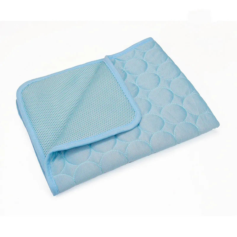 The Ultimate Cooling Pet Mat Breathable Washable Summer Pad Dog Cat Self Cool Blanket for Kennel Crate and Bed Sleeping Ice Silk