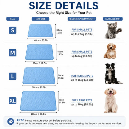 Dog Cooling Mat, Self-Cooling Pet Pad for Dogs and Cats, No Freezing Required, Portable Cooling Mat for Indoor, Outdoor and Car Use
