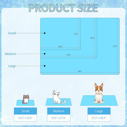 Cat Cooling Mat- Pet Ice Mat Outdoor for Dogs Self Cooling Pad for Kitten Cat Puppy Machine Washable (Medium, Blue Duck)